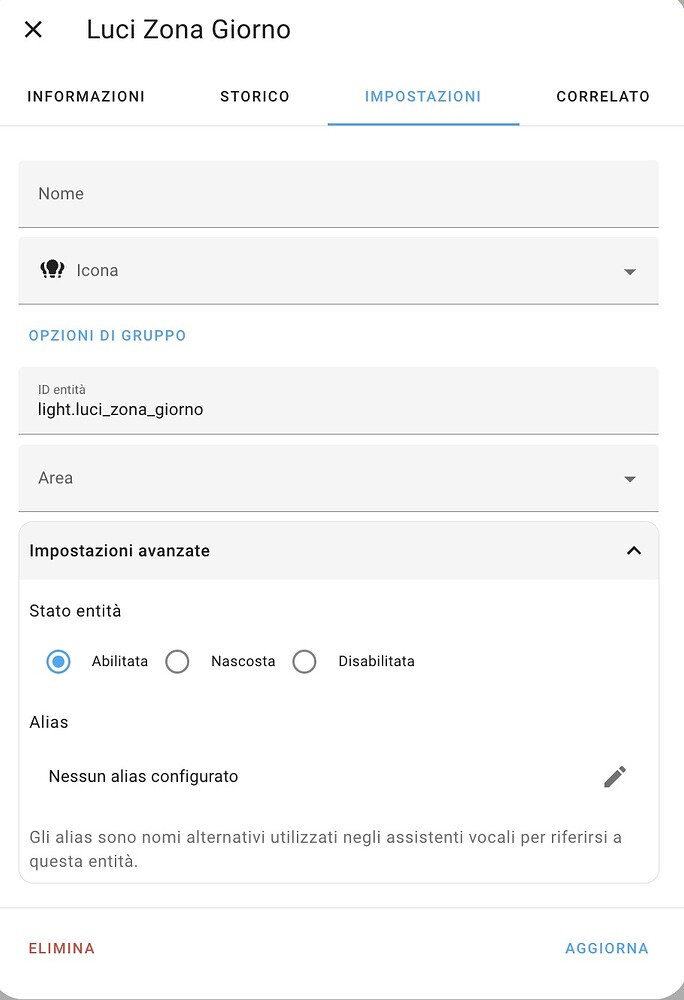 How to change a Light Group created with Helpers GUI Configuration