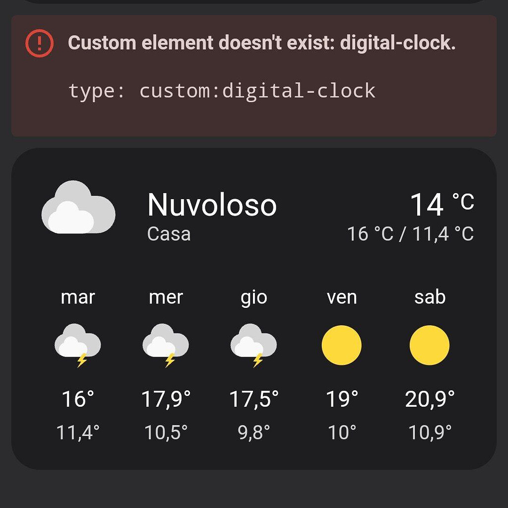 Digitalclock not work on mobile Hardware Home Assistant Community