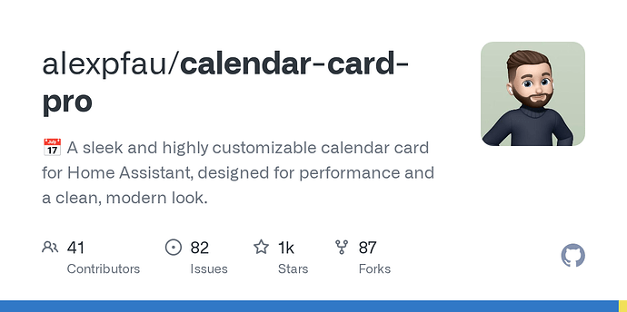 Calendar Card Pro - A beautiful, high-performance calendar card for ...