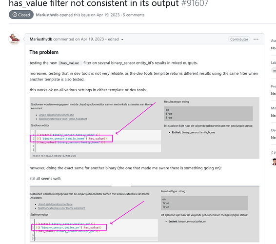 Screenshot 2024-04-05 at 08-25-46 has_value filter not consistent in its output · Issue #91607 · home-assistant_core