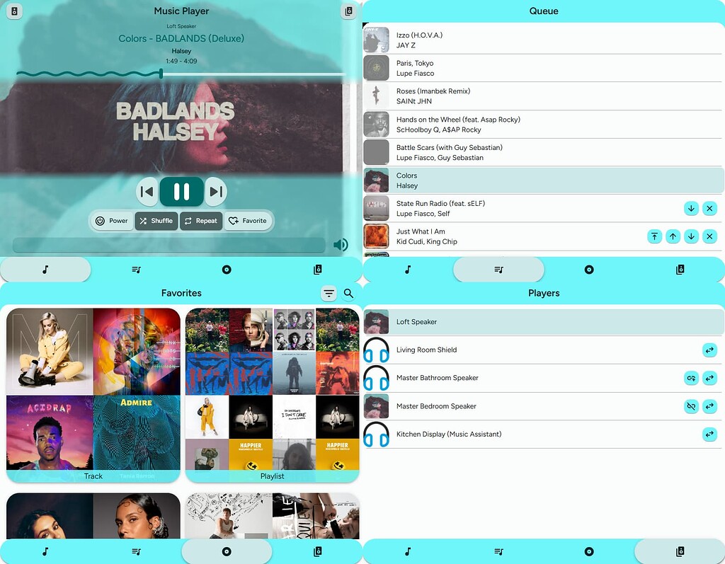 Music Assistant Radio Card Example Music Assistant Player Card - Control your players, adjust, transfer ...