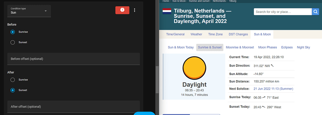 Sun Condition Not Working As Expected Configuration Home Assistant 