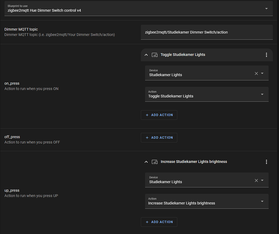 Z2M Philips Hue Dimmer Switch with custom actions Blueprints Exchange