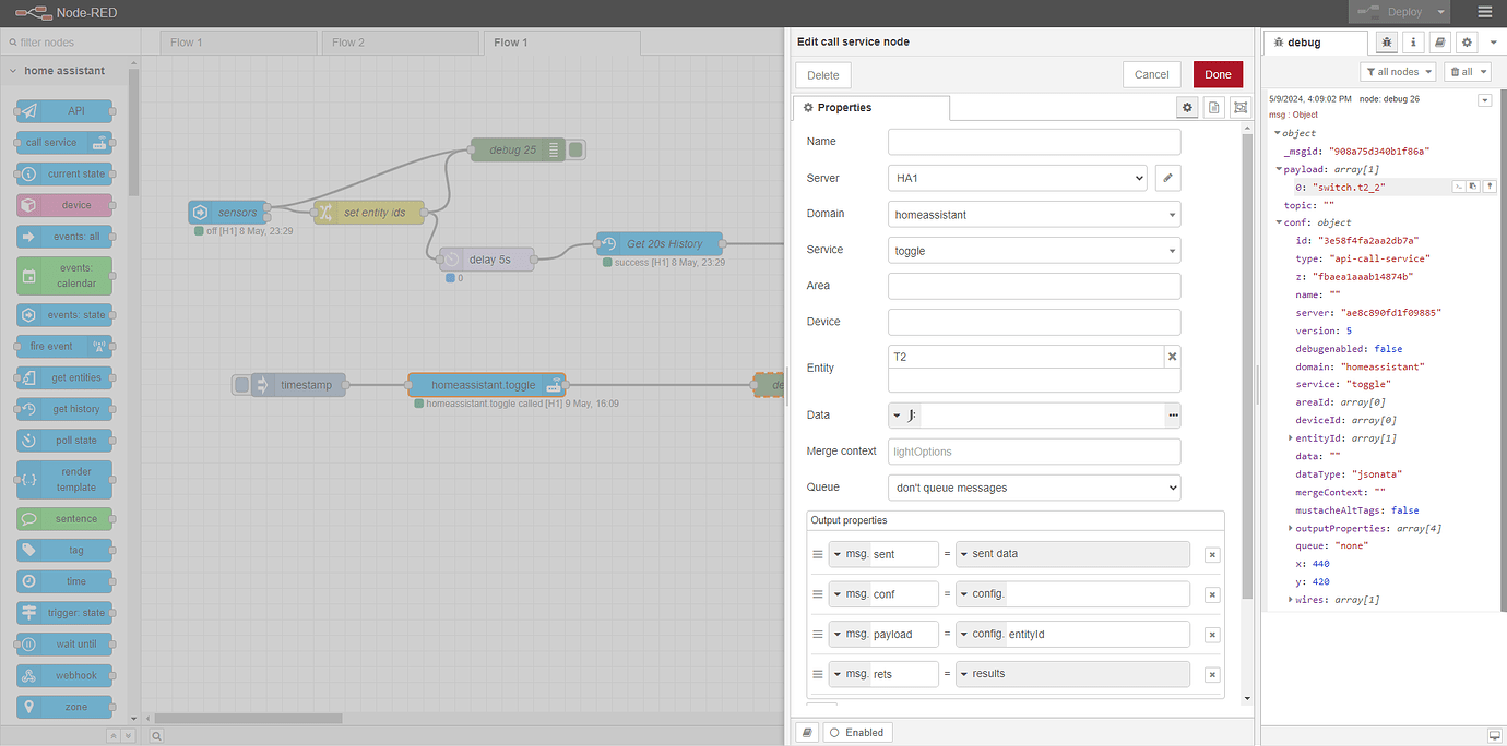 Call Service Node .. no output... msg.payload undifined - Node-RED ...