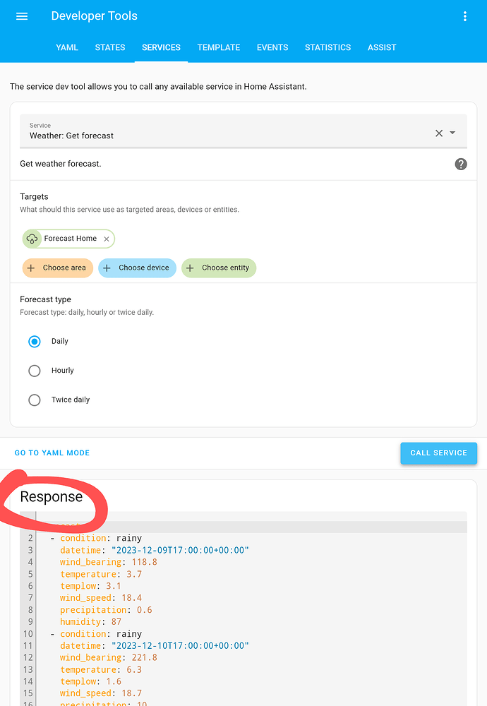 Developer Tools Use variables generated in "Service" to be used in