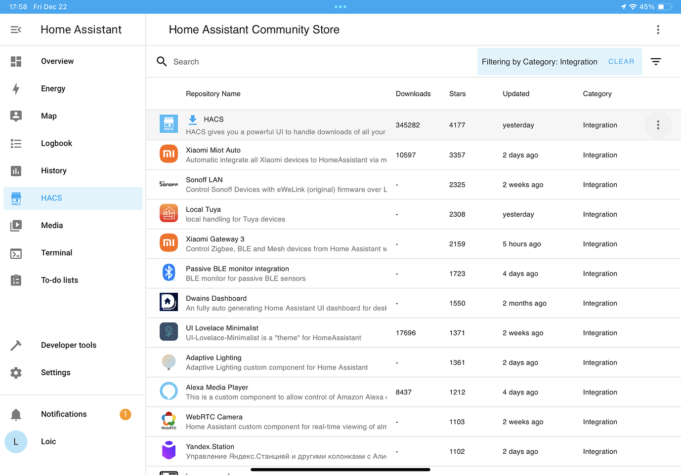 HACS not opening correctly - Third party integrations - Home Assistant ...