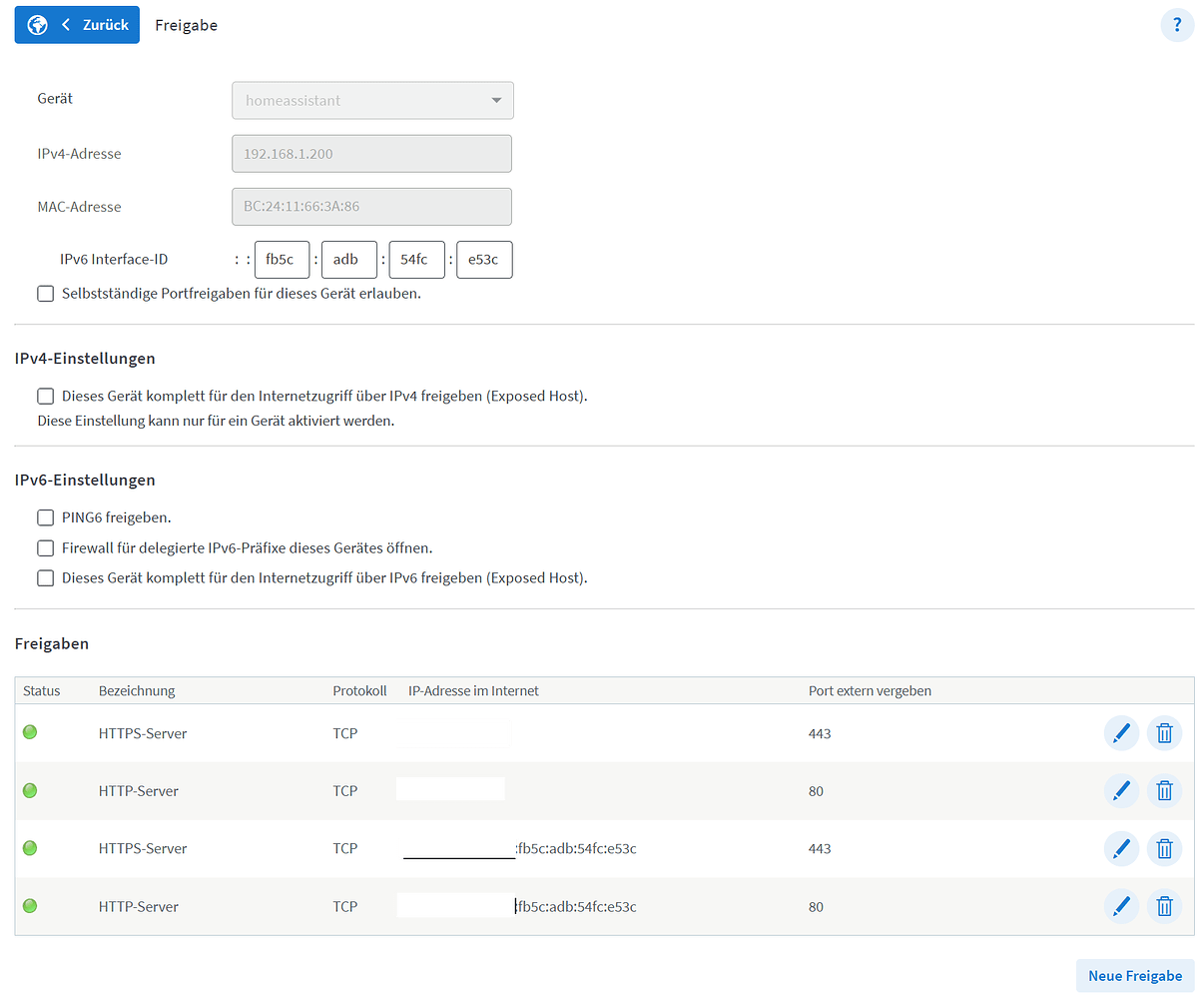 Remote IPv6 based access to Home Assistant using a FritzBox & MyFritz ...