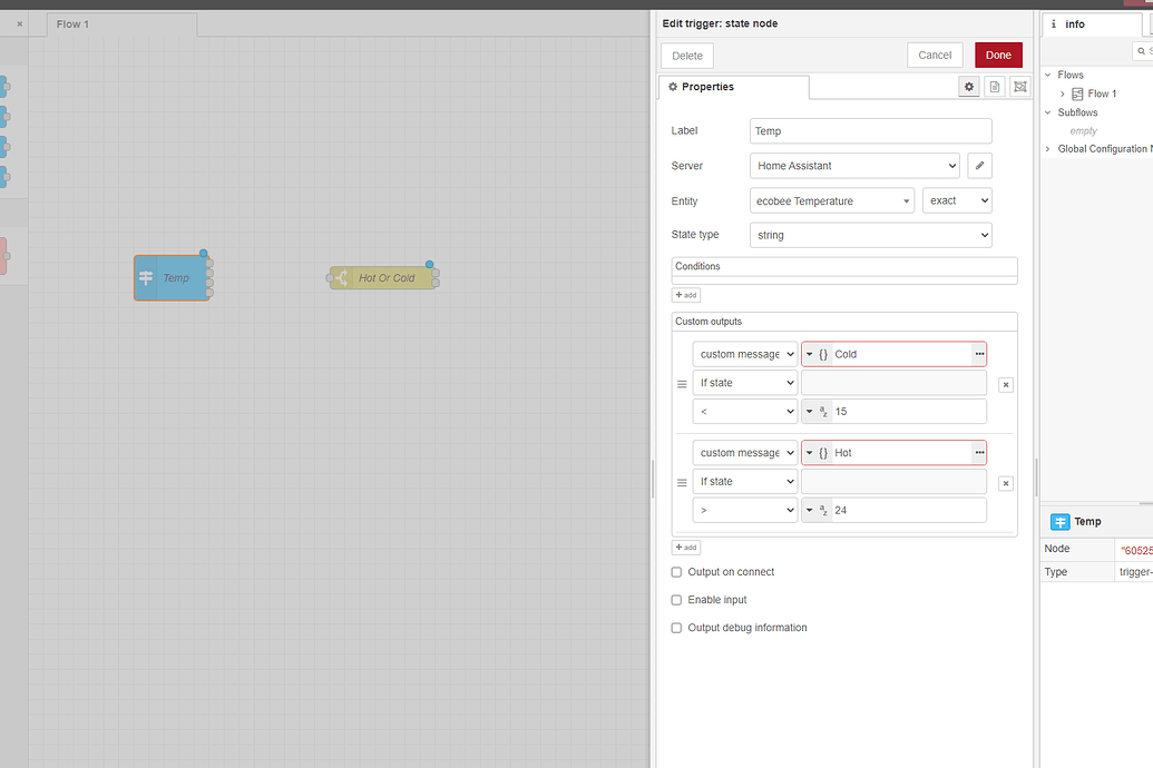 Trigger state in node red if temp changed - Node-RED - Home Assistant ...