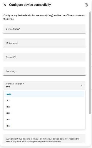 LocalTuya configure device