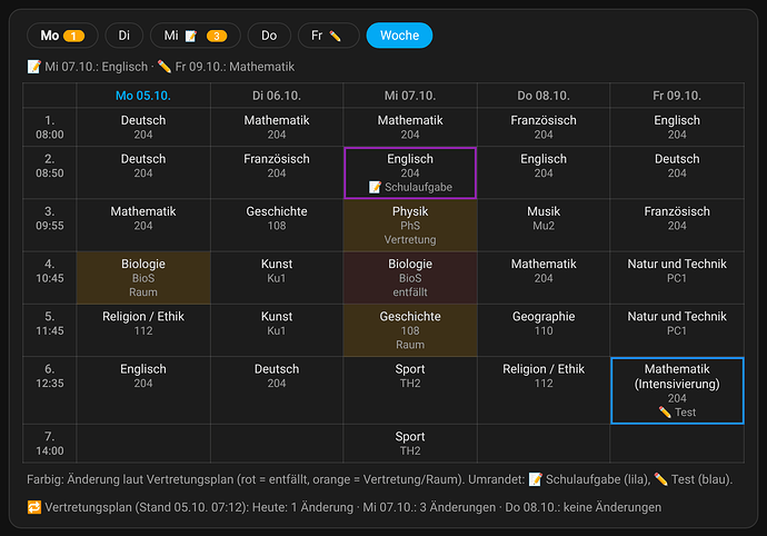 Timetable