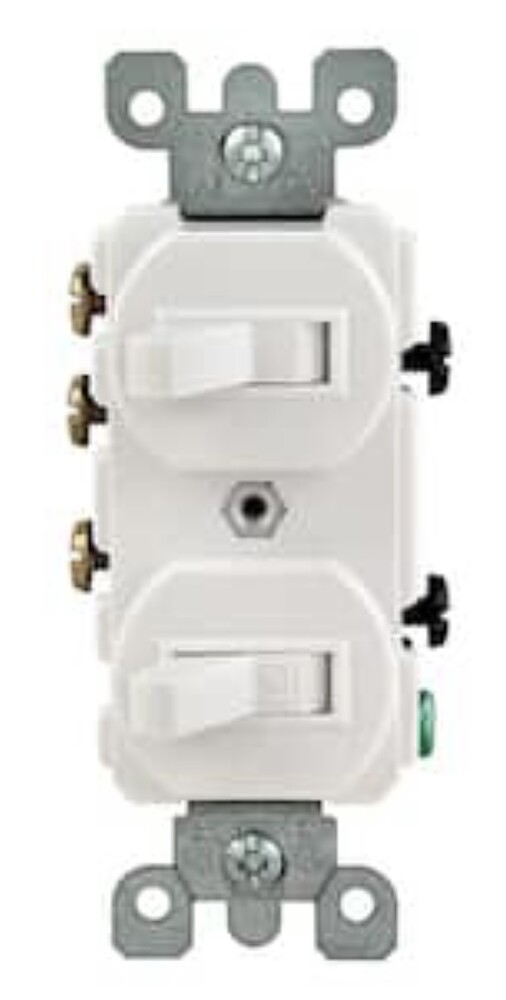 Double wall switch with 2 triggers for 2 separate lights in a single