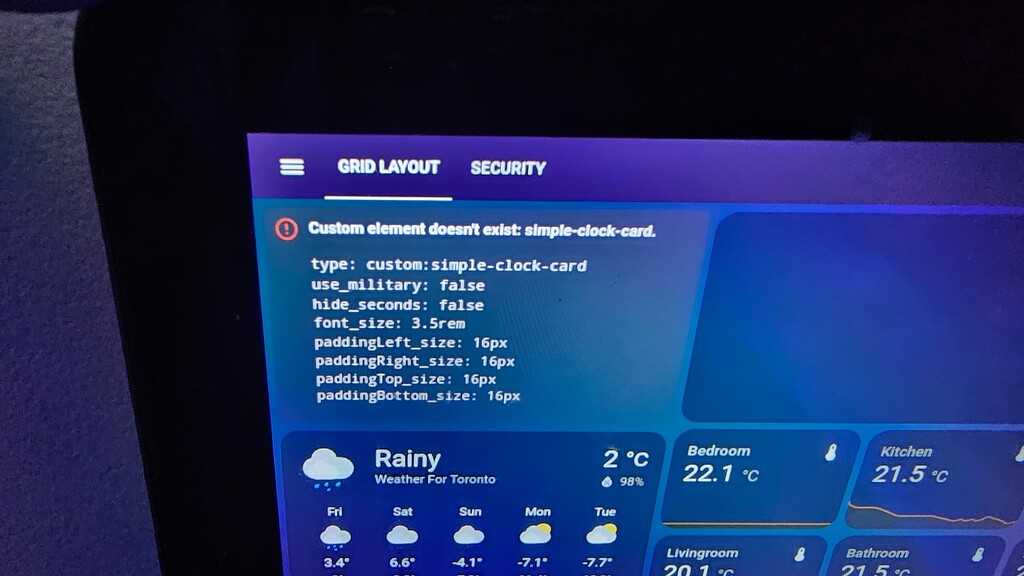 Simple Clock Card Does Not Exist Only On Some Devices But Not All