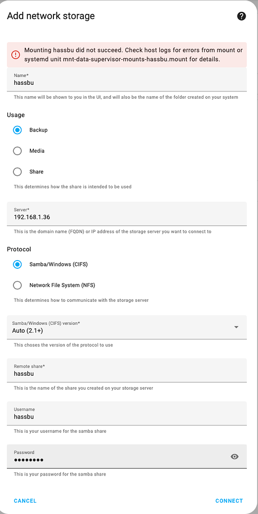 Network Share - Backups to macOS - Installation - Home Assistant Community