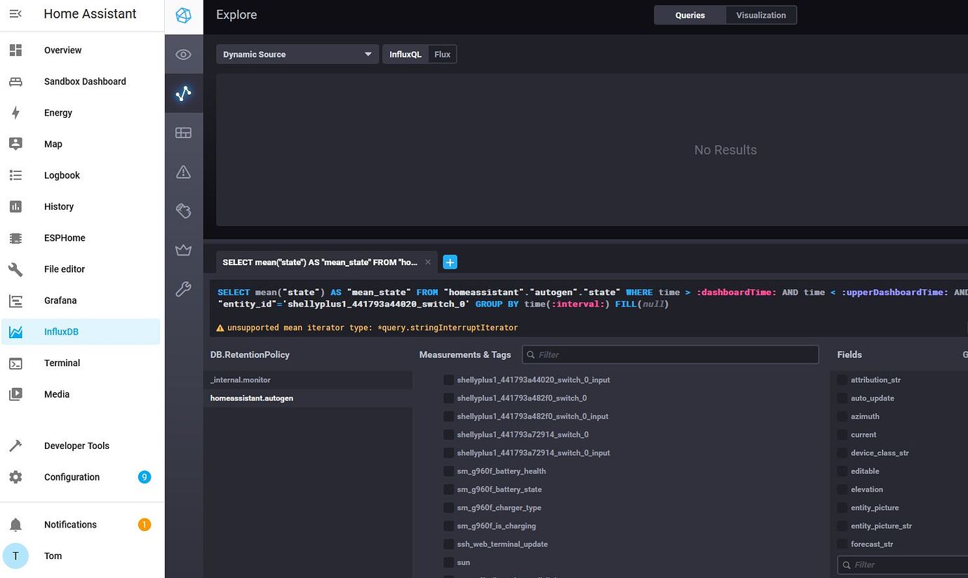Setting up Home Assistant with InfluxDB/Grafana/Telegraf Docker vs HA