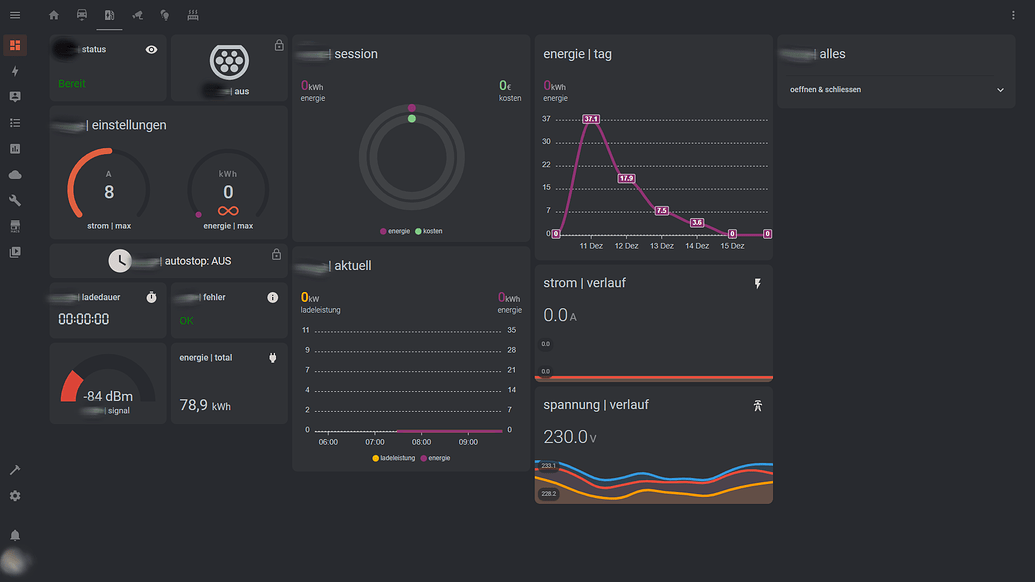 Light / Dark Lovelace Dashboard for Home / EV / Charger Dashboards