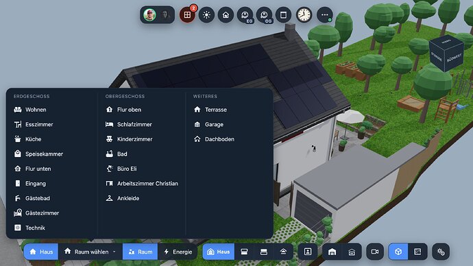 Room picker with all floors side by side