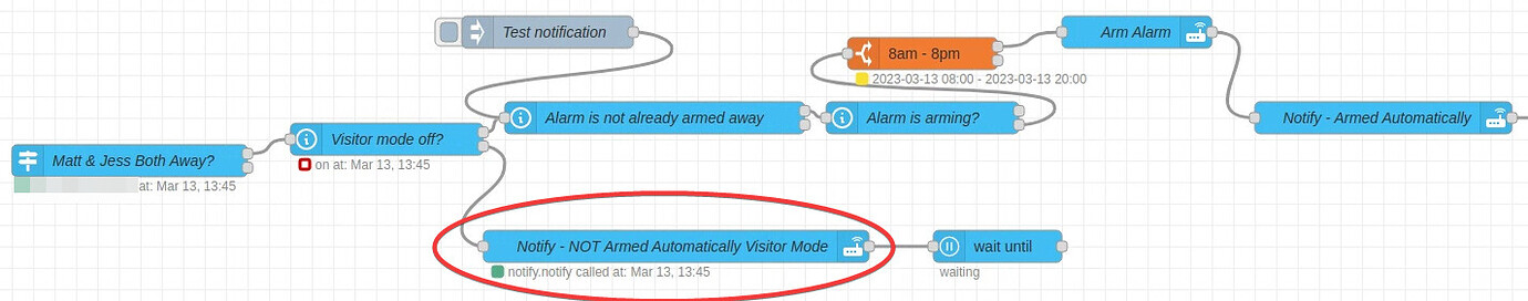 Multiple Notifications - away - node red - Node-RED - Home Assistant ...