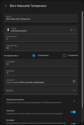 Input Number Manual Temperature