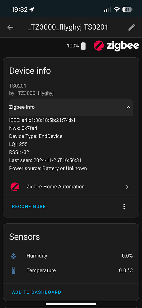 Tuya Zigbee temperaturę humidity sensor shows 0 values - Zigbee - Home ...
