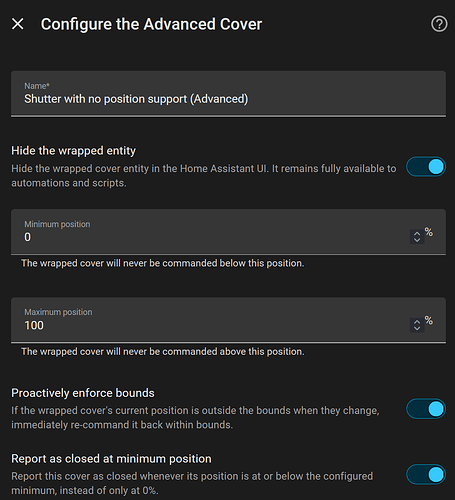 Configure wrapped cover and bounds