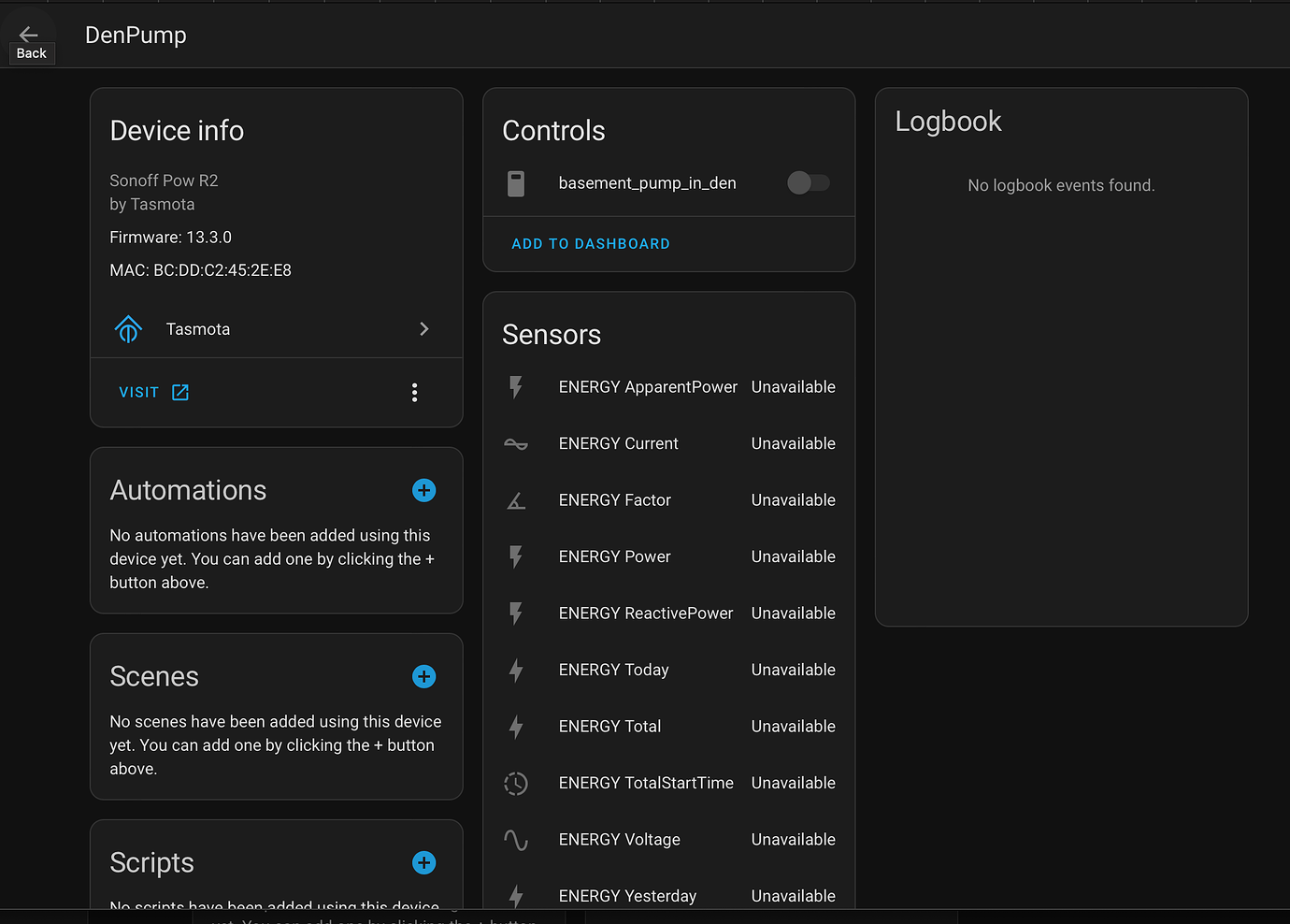 Tasmota switch 'unavailable' after migration to native Tasmota ...