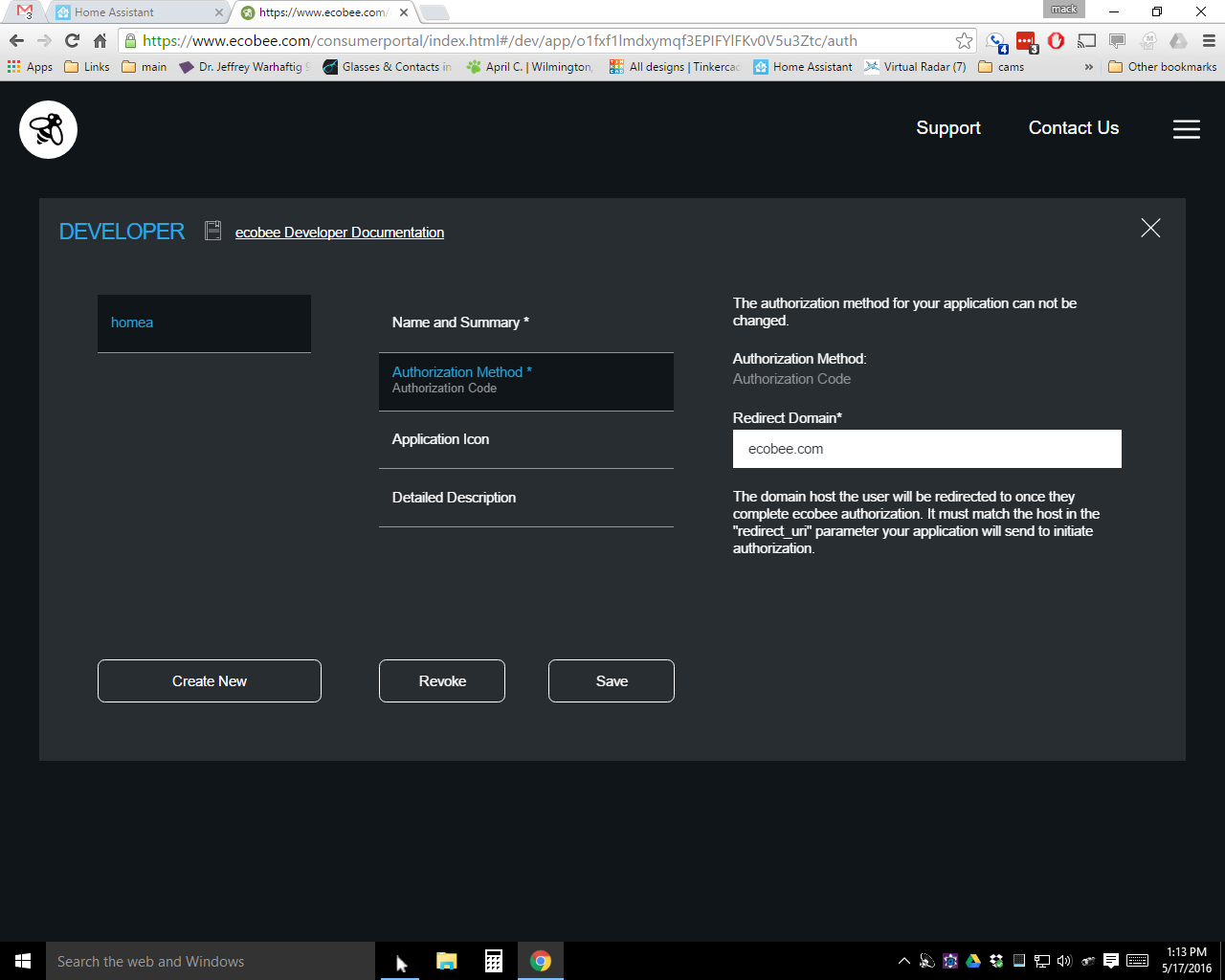 Ecobee portal registration question Configuration Home Assistant