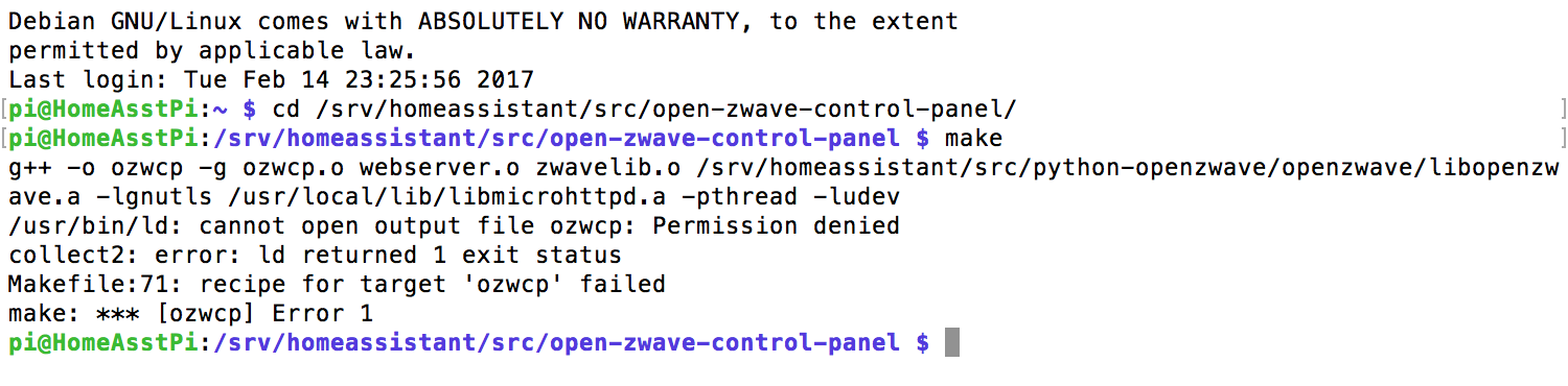 Tutorial: compiling open-zwave-control-panel - Z-Wave - Home Assistant ...