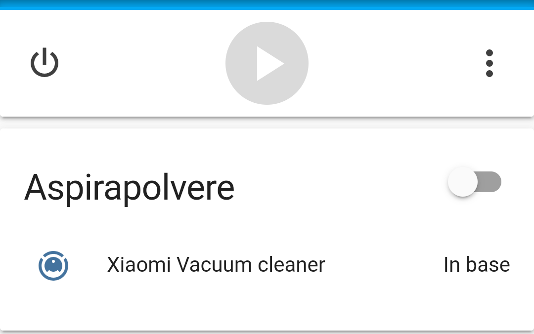 Xiaomi Robot Vacuum Cant start of from dashboard switch Frontend