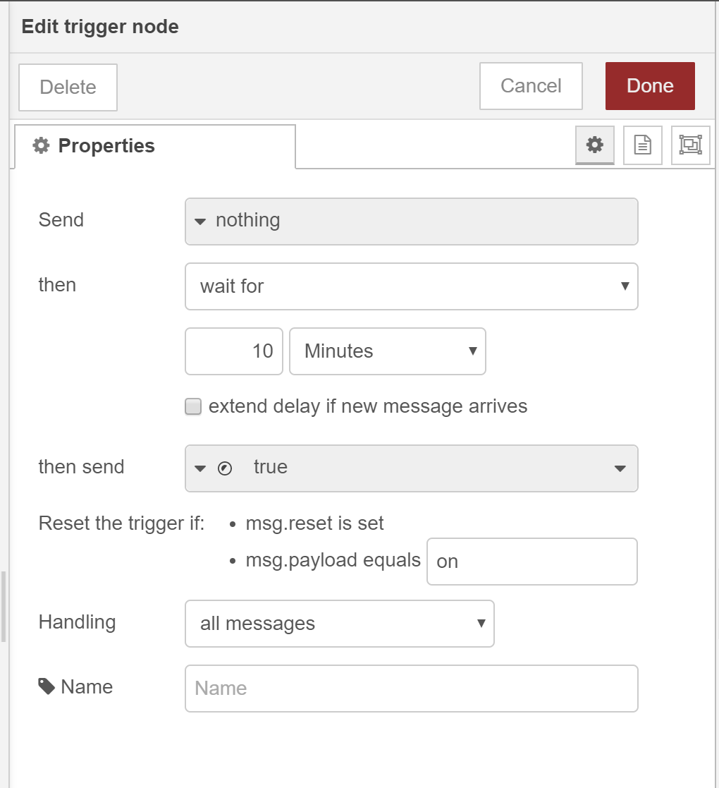 Reset Timer When Further Movement Detected Node RED Home Assistant 