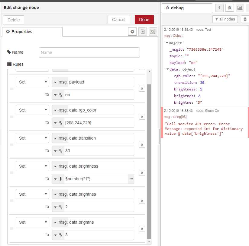 Call service node, "expected int for dictionary value @ data" from ...