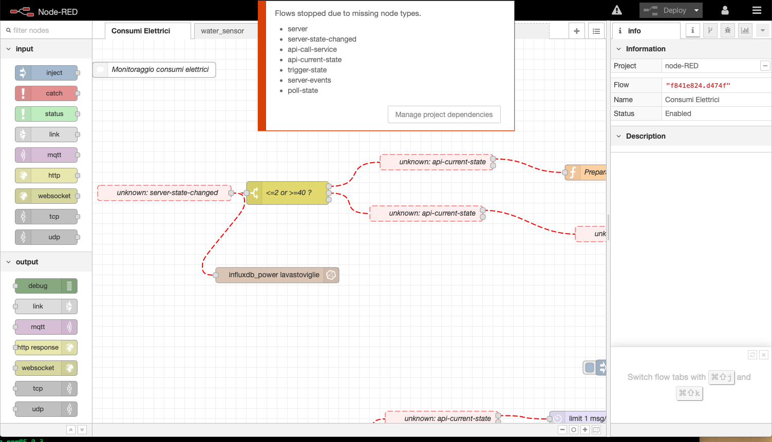 NodeRed upgrading palette noderedcontribhomeassistantwebsocket
