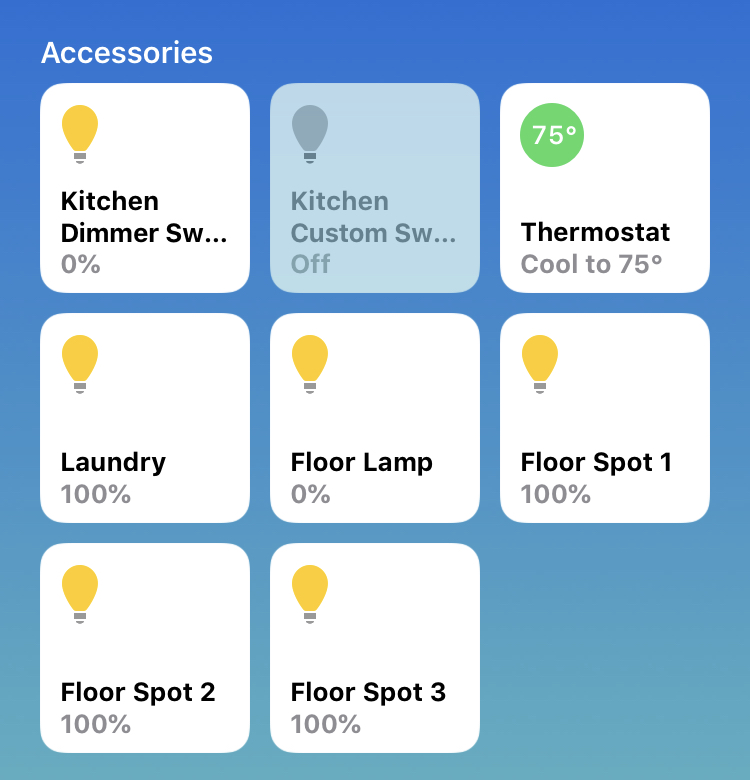Dimmer Switch Percentage Update in HomeKit Configuration Home