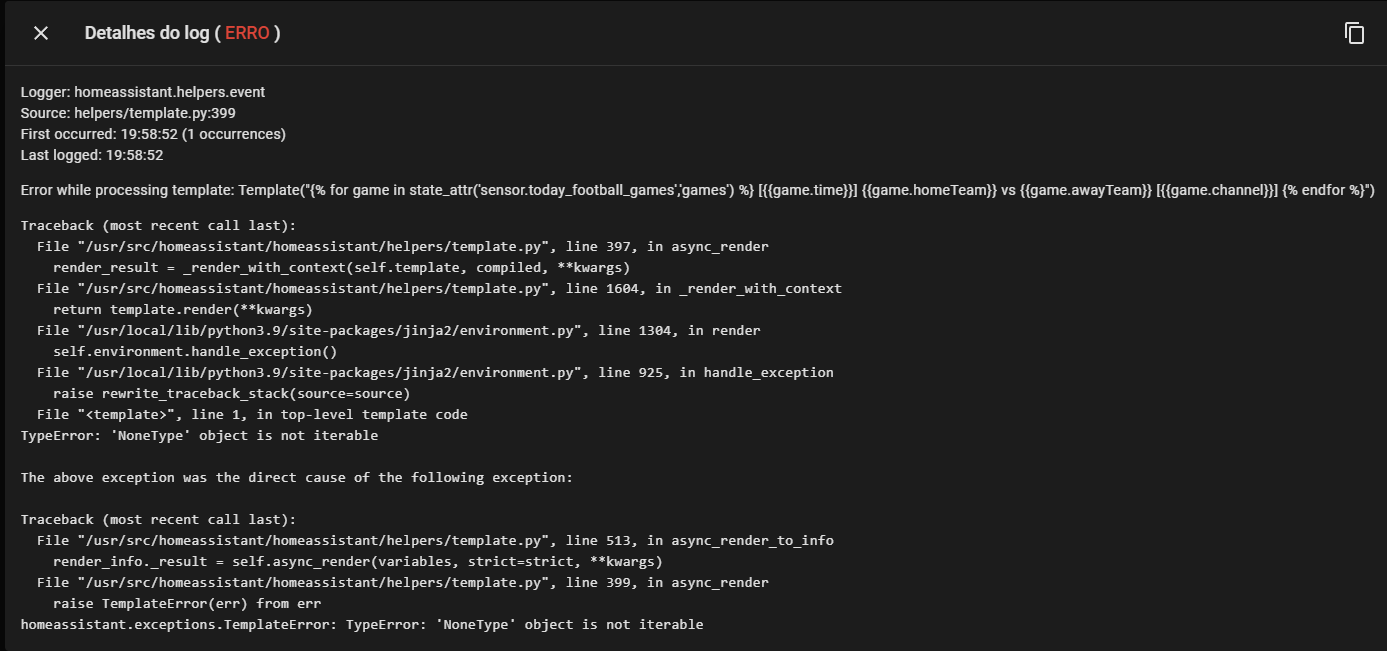 Emplateerror('Typeerror: 'Nonetype' Object Is Not Iterable') While  Processing Template - Configuration - Home Assistant Community