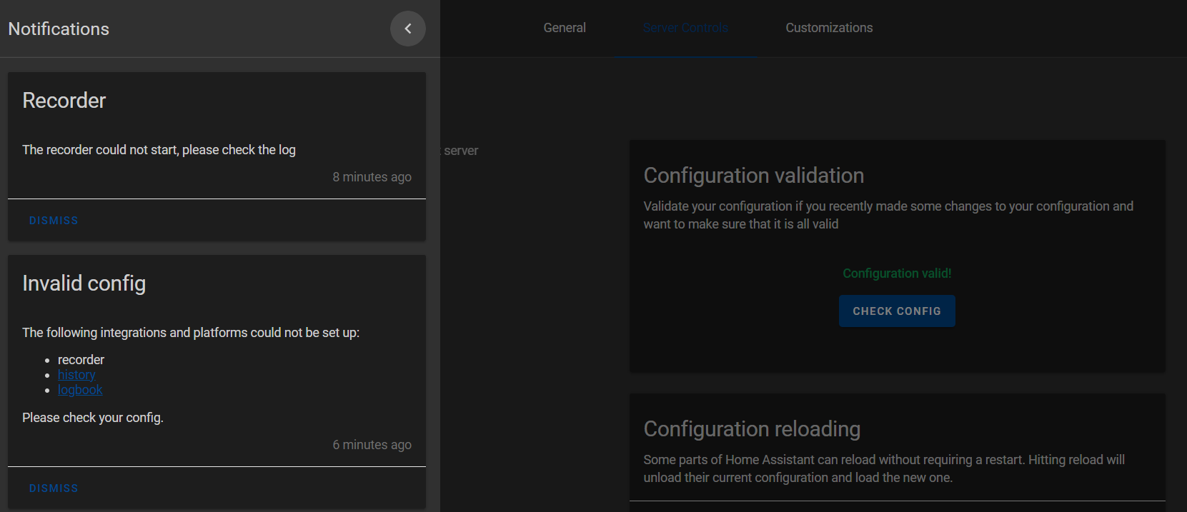 My Dog Unplugged Home Assistant, Now I have "Recorder Could Not Start