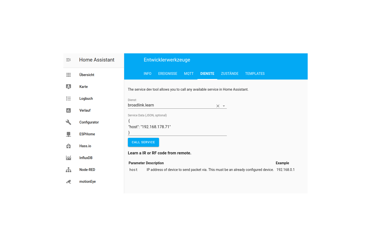 Learning IR codes from broadlink switch - Configuration - Home ...