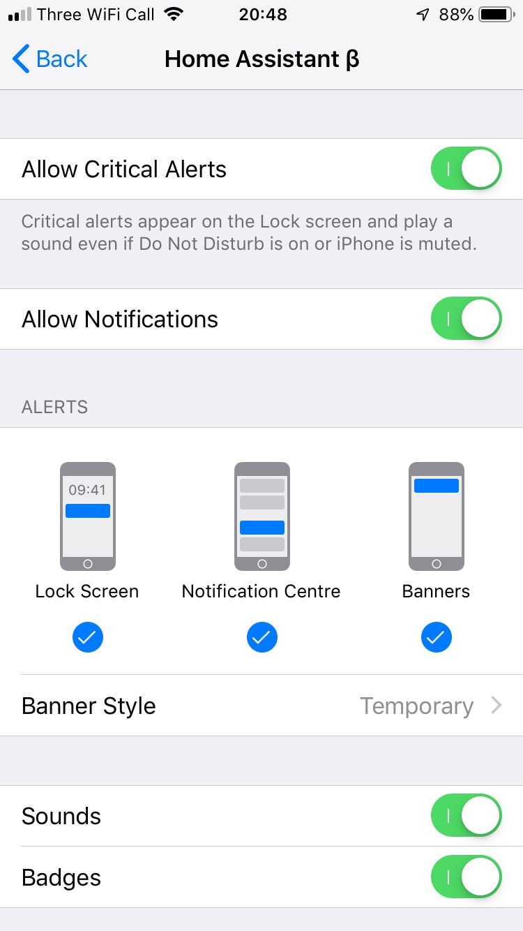 iOS Critical Notifications not appearing during DND - Home Assistant