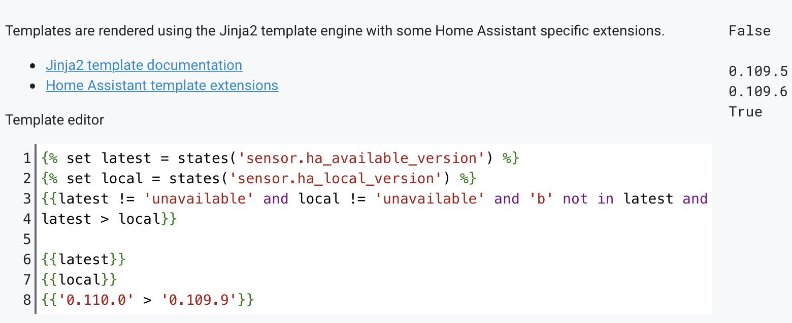 How to best solve this HA version comparison in template ...