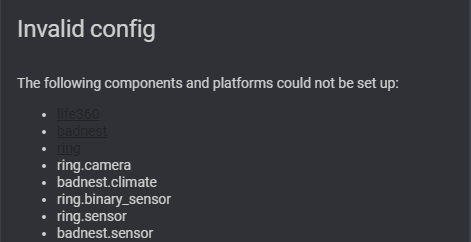 Components and Platforms Could not be Setup - Configuration - Home ...