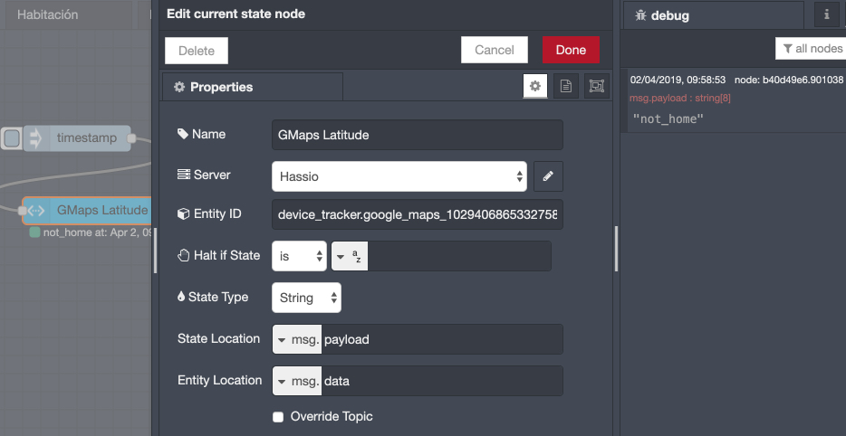 How to get Google Maps location attributes? - Node-RED - Home Assistant ...