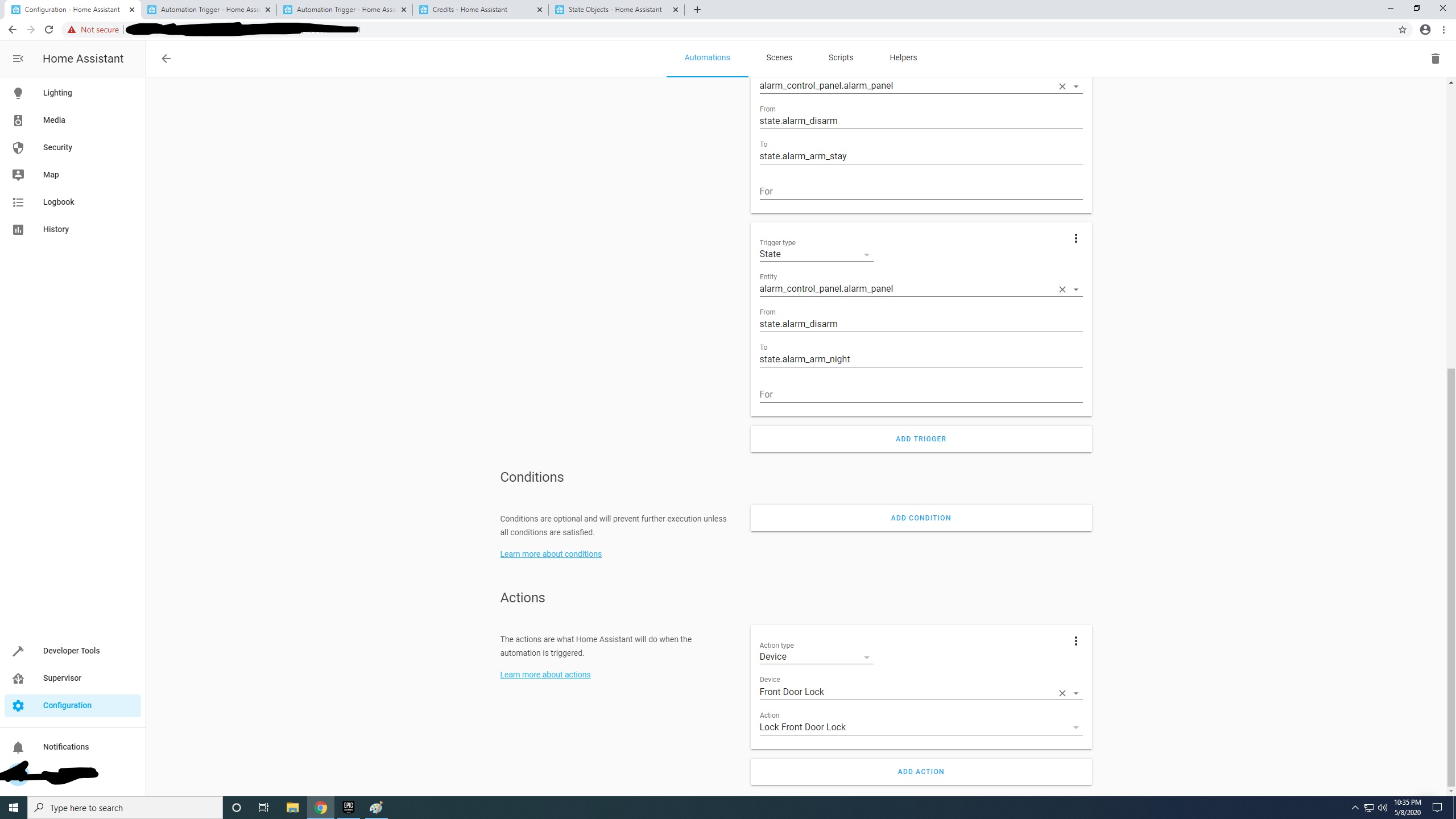 home assistant lock automation