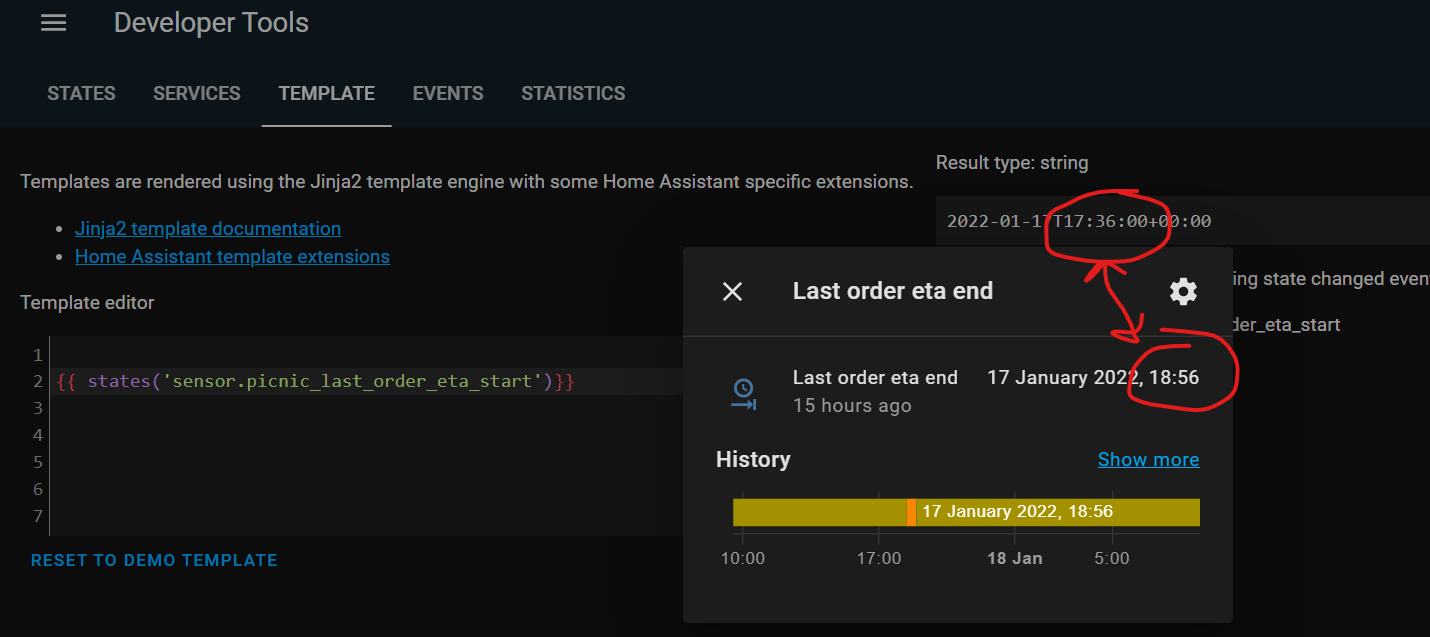 Picnic time offset (timezone?) in ETA sensor Third party