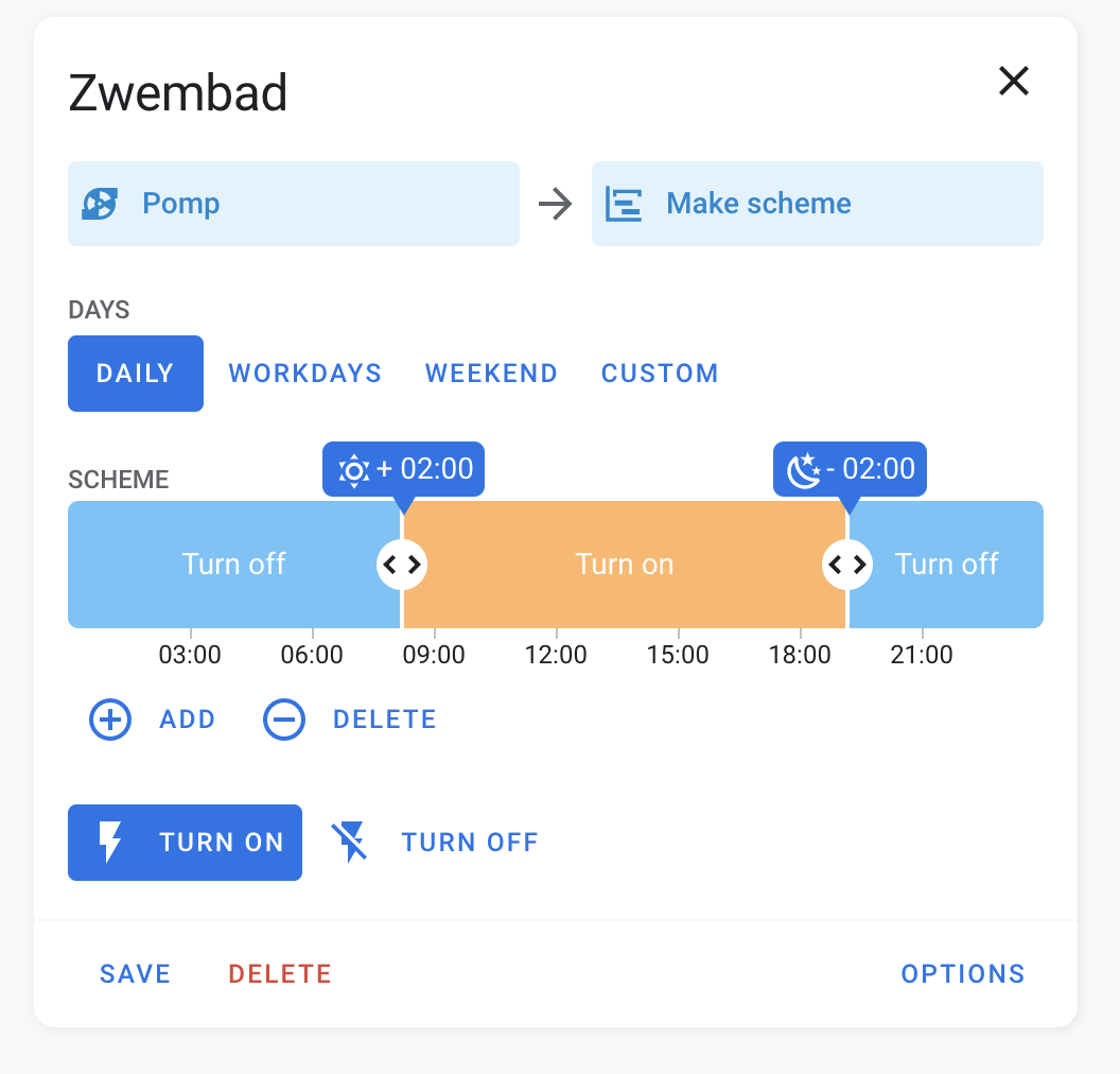 Scheduler Card custom Component Dashboards Frontend Home