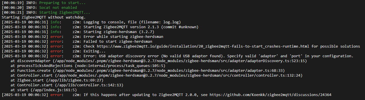 Error while starting zigbee-herdsman Failed to start zigbee - Page 8 ...