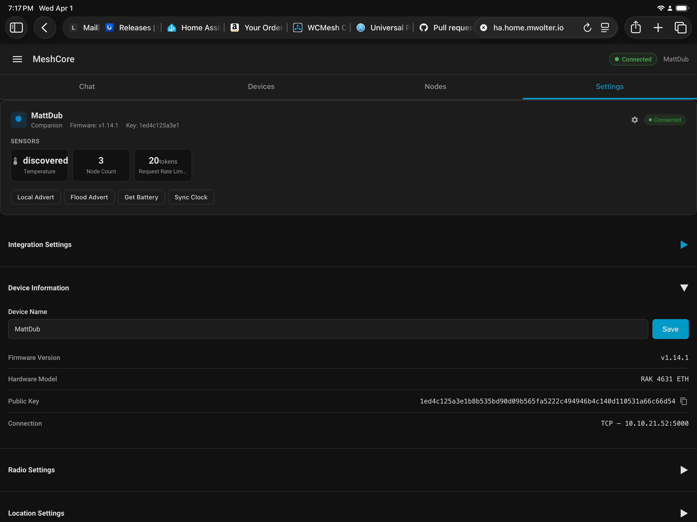 Meshcore Contact Management (combining a template plus hold-action ...