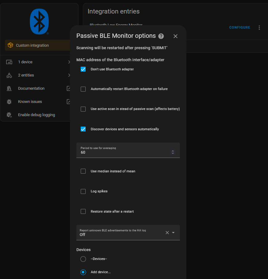Linptech/Xiaomi BT Water Leak/Rain Sensor RS1BB using Passive BLE and