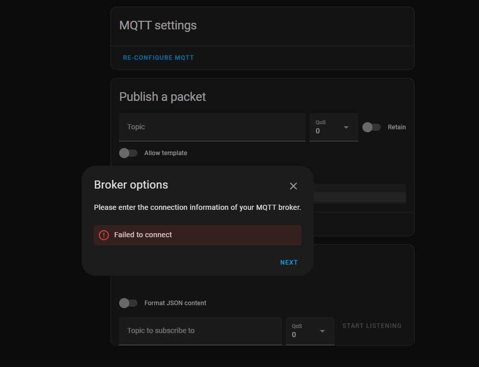 MQTT Failed To Connect Zigbee2MQTT error Mqtt Home Assistant Community