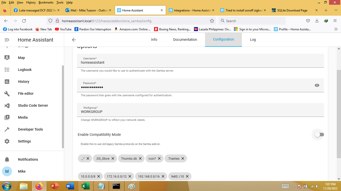 Tried to install sonoff zigbee but somehow home assistant stopped