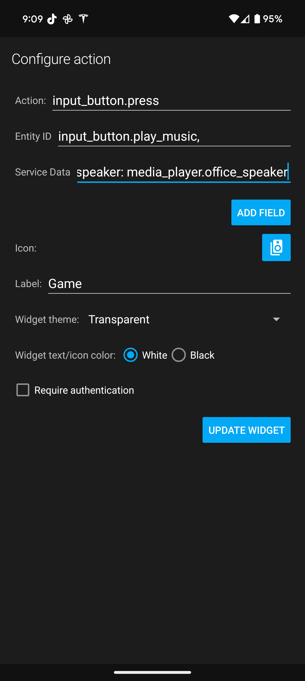 Android Action Button Widget with Data - Home Assistant Companion for ...