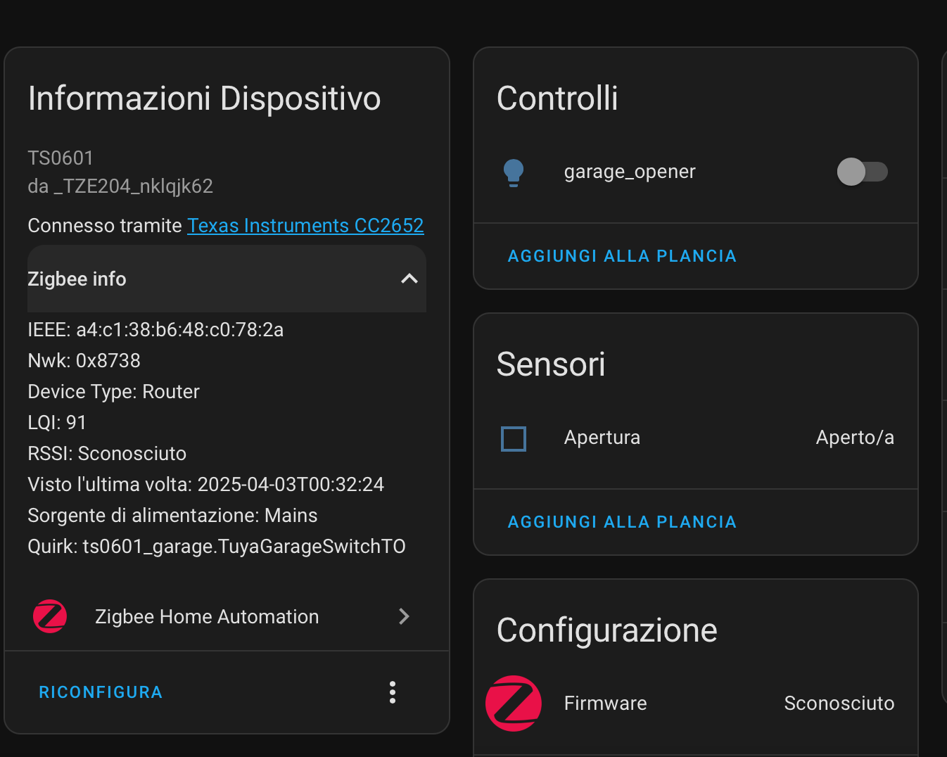 TUYA TS0601 Zigbee garage door opener - Page 4 - Third party