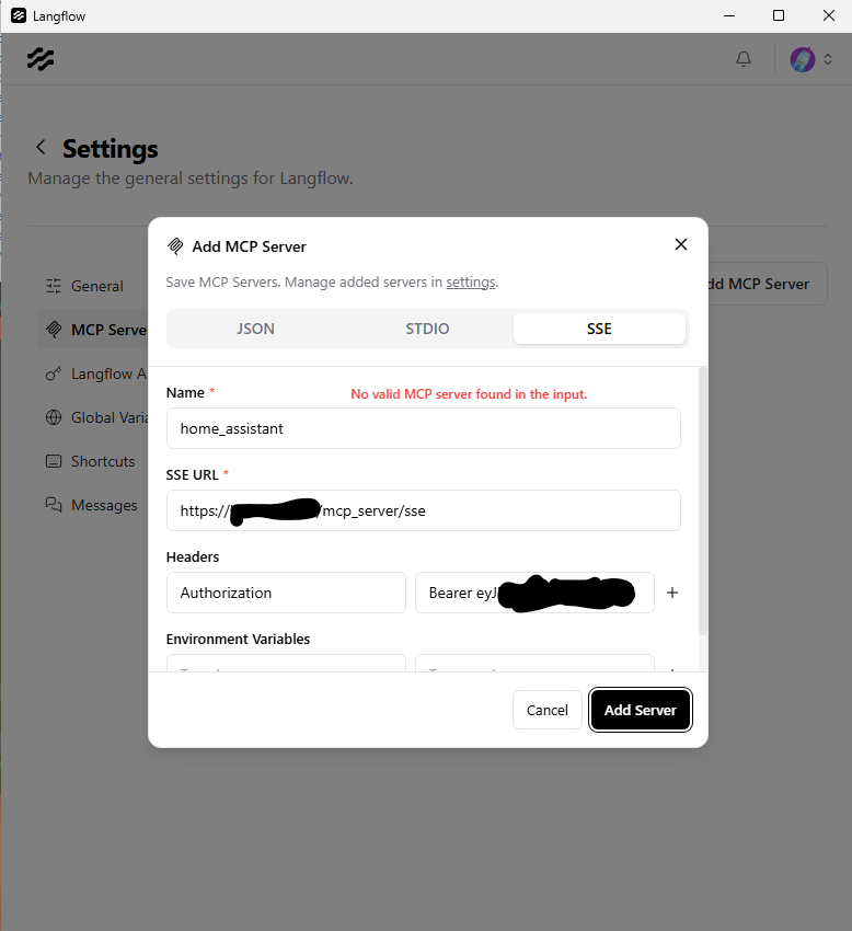 Mcp_server head requests (langflow) - Development - Home Assistant ...